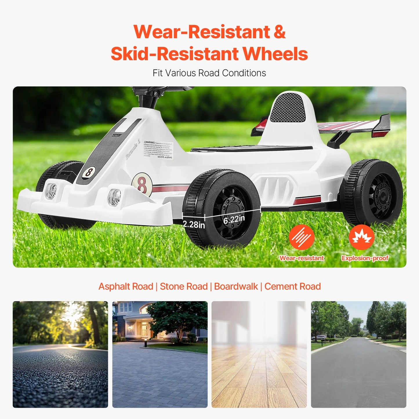 Electric Pedal Go Kart With LED Headlight